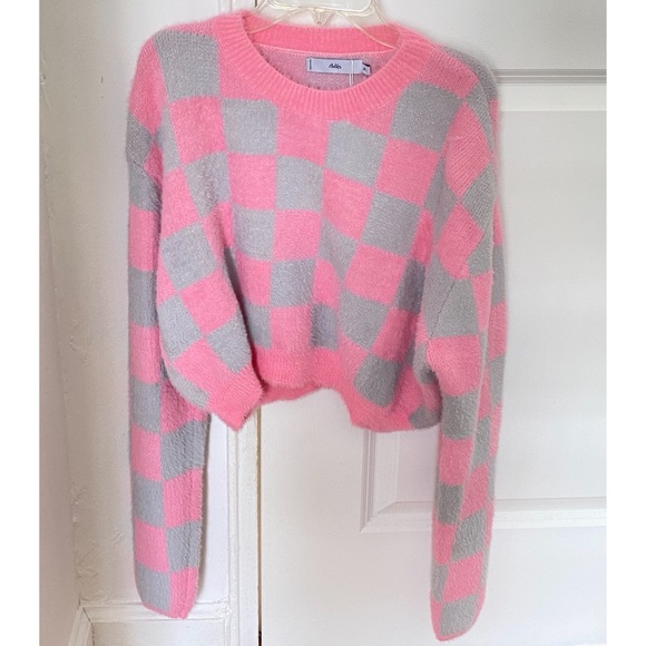 NWT Adika checkered crop sweater - Picture 2 of 4
